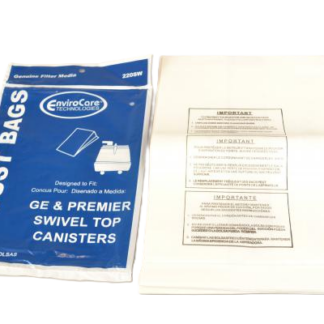 GE SWIVEL TOP CANISTER VACUUM BAGS 5PK