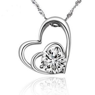 Women's Heart to Heart Zircon Pendent Necklace|Women's Heart to Heart Zircon Pendent Necklace||Heart to Heart Zircon Necklace|