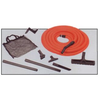 Central vacuum kit garage 50ft orange hose with tools holder caddy