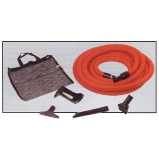 Central vacuum kit garage 30ft orange hose with tools holder caddy