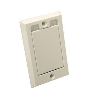 Central vacuum valve inlet with square door almond