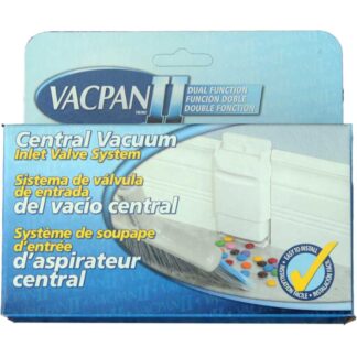 Central vacuum vacpan II baseboard mount white