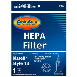 Onlinevacshop.com makes it quick and easy to place your Bissell vacuum cleaner parts order online and save both time and money.Bissell Style 18 HEPA Filter By EnviroCare