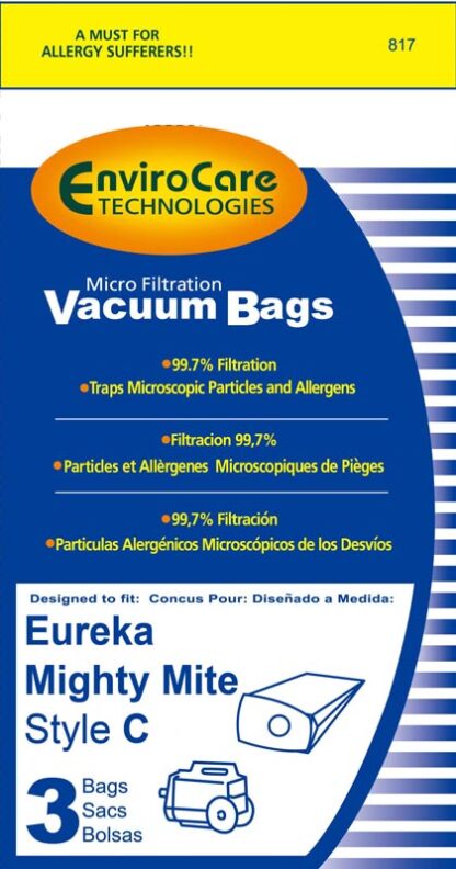 Eureka C Mighty Mite Vacuum Bags Micro Filtration By EnviroCare