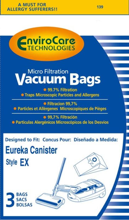 Eureka EX Vacuum Bags Micro Filtration By EnviroCare