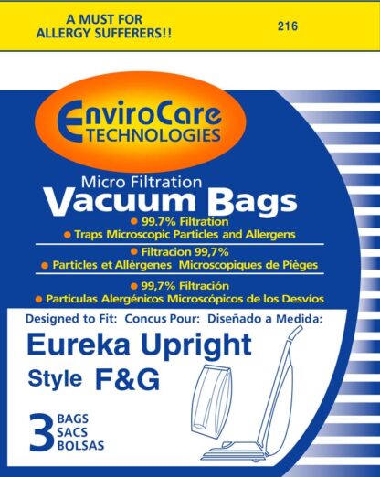 Eureka F&G Vacuum Bags Micro Filtration By EnviroCare
