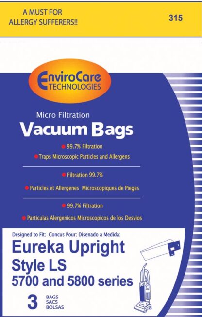 Eureka LS Vacuum Bags Micro Filtration By EnviroCare