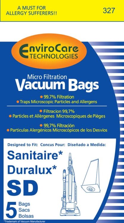Sanitaire SD Micro Filtration Vacuum Bags 5 Pack by EnviroCare