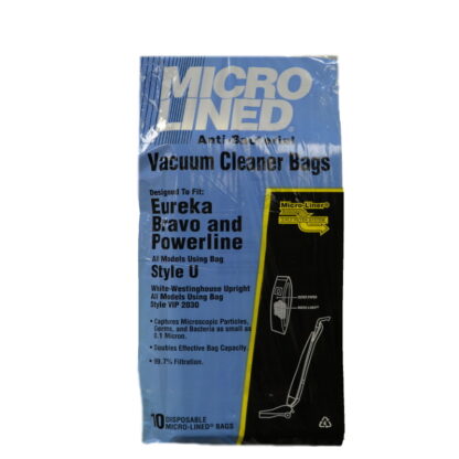 Eureka Micro-Lined Style U Vacuum Bags By DVC 10pk