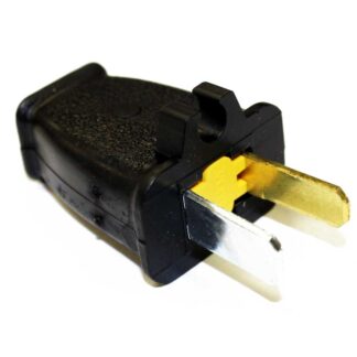 Plug-Male With Cord Holder 2 Wire Black Usa