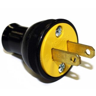 Plug-Male 2 Wire Round Rubber Black