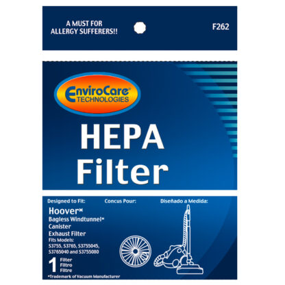 Hoover Elite Rewind HEPA Exhaust Filter By EnviroCare