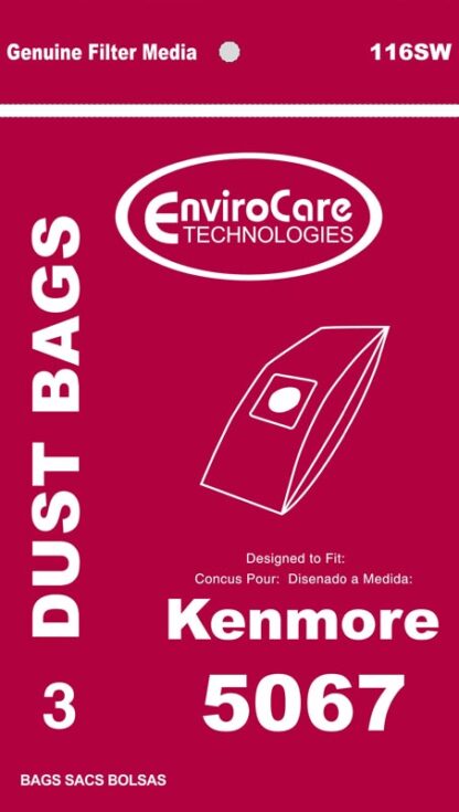 Kenmore 5067 Vacuum Bag 3 Pack Envirocare