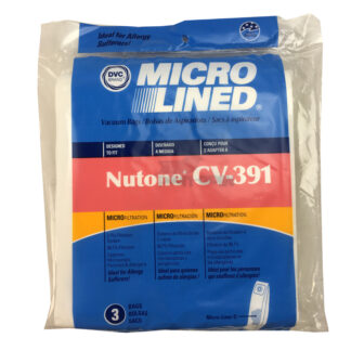 NUTONE 391 MICROLINED VACUUM BAGS 3 PACK