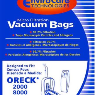 Oreck Uprights Micro Filtration Vacuum Bags By EnviroCare