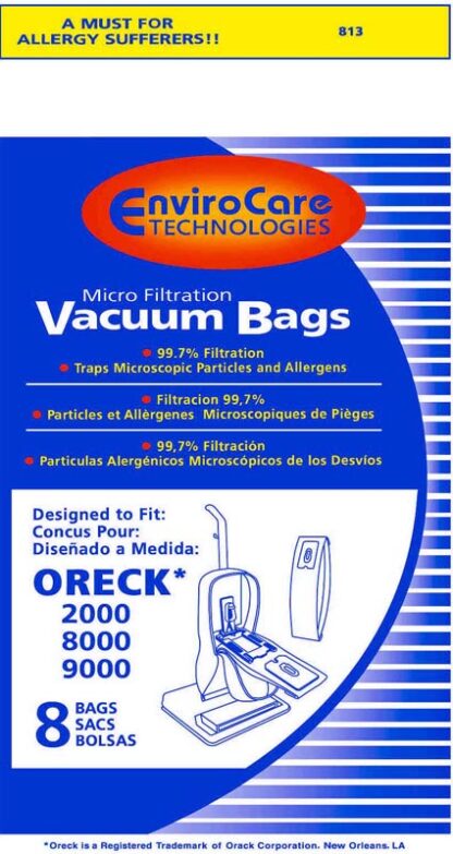 Oreck Uprights Micro Filtration Vacuum Bags By EnviroCare