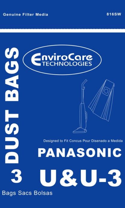 Pansonic Vacuum Replacement Type U/U3 Upright Paper Bag 3pk
