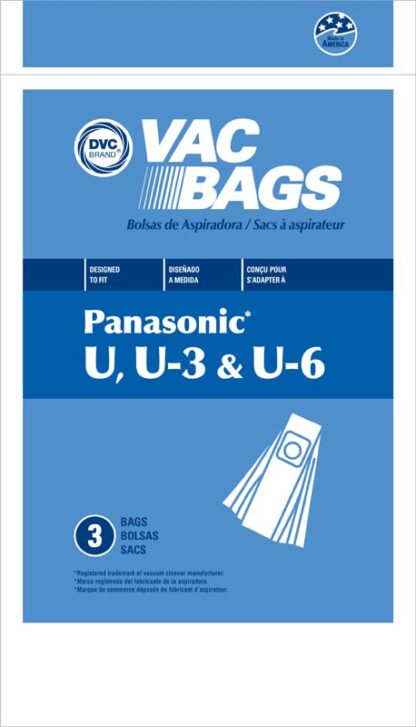 PANASONIC TYPE U/ U3/U6 UPRIGHT VACUUM BAGS 3 PACK