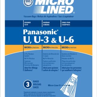 PANASONIC TYPE U6 MICROLINED VACUUM BAGS 3 PACK