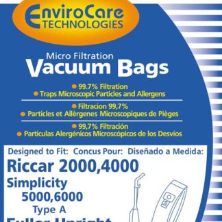 Simplicity 6000 Micro Filtration Type A Vacuum Bags 6 Pack by EnviroCare