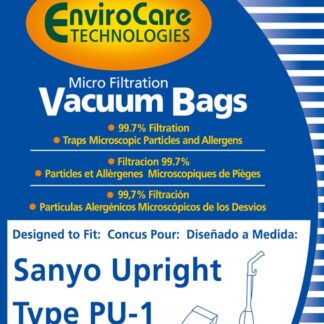 Sanyo Type PU-1 Micro Filtration Vacuum Bags 3 Pack by EnviroCare