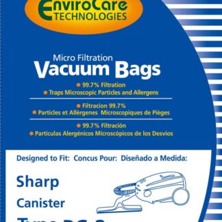 Sharp Type PC-2 Micro Filtration Vacuum Bags 5 Pack by EnviroCare