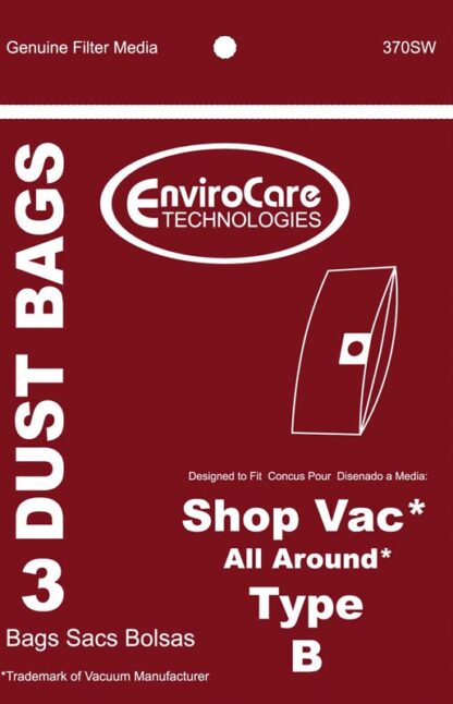 Shop Vac B Vacuum Bags 3 Pack Envirocare