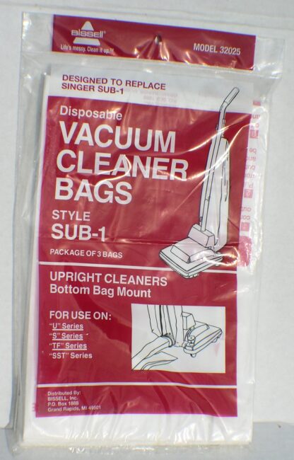 Onlinevacshop.com makes it quick and easy to place your Bissell vacuum cleaner parts order online and save both time and money.Bissell Style Sub-1 Vacuum Bags 3 Pack 32025