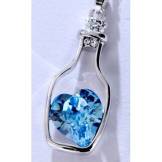 Zircon Pendent Blue Drift Bottle Necklace|Zircon Pendent Blue Drift Bottle Necklace|Zircon Pendent Blue Drift Bottle Necklace