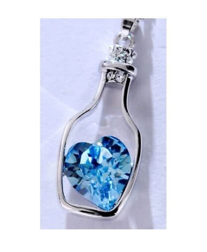 Zircon Pendent Blue Drift Bottle Necklace|Zircon Pendent Blue Drift Bottle Necklace|Zircon Pendent Blue Drift Bottle Necklace