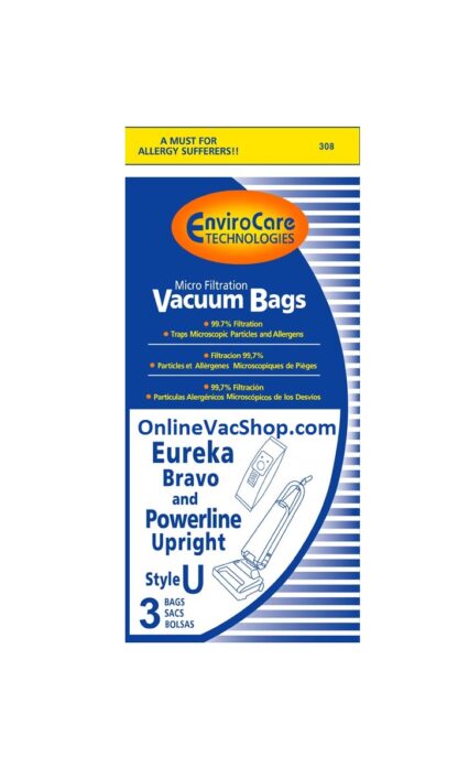 Eureka U Vacuum Bags Micro Filtration Case of 50 Packages