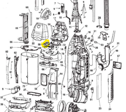 Hoover vacuum pre-filter brush holder 36131137