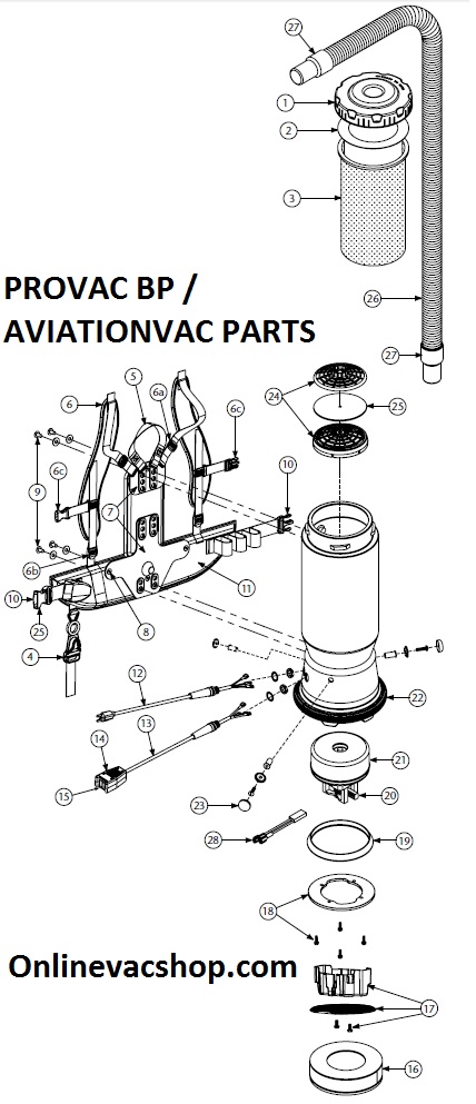 Proteam AviationVac Parts List