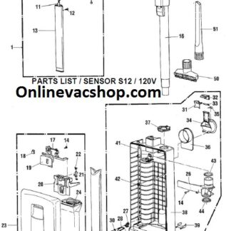 Vacuum Cleaner Parts List Schematics
