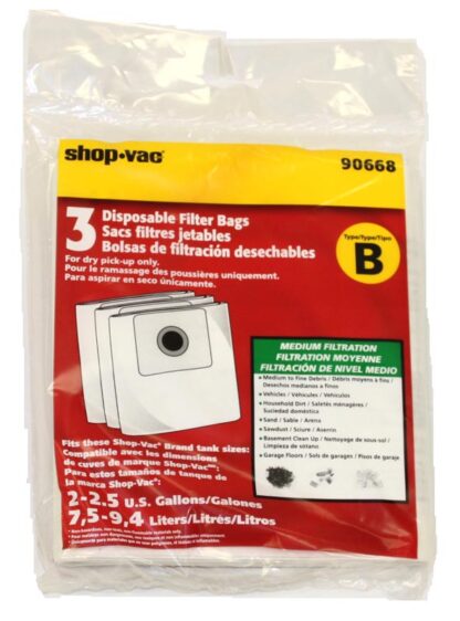 Shop-Vac All Around Type B Bags 3 Pack 9066800