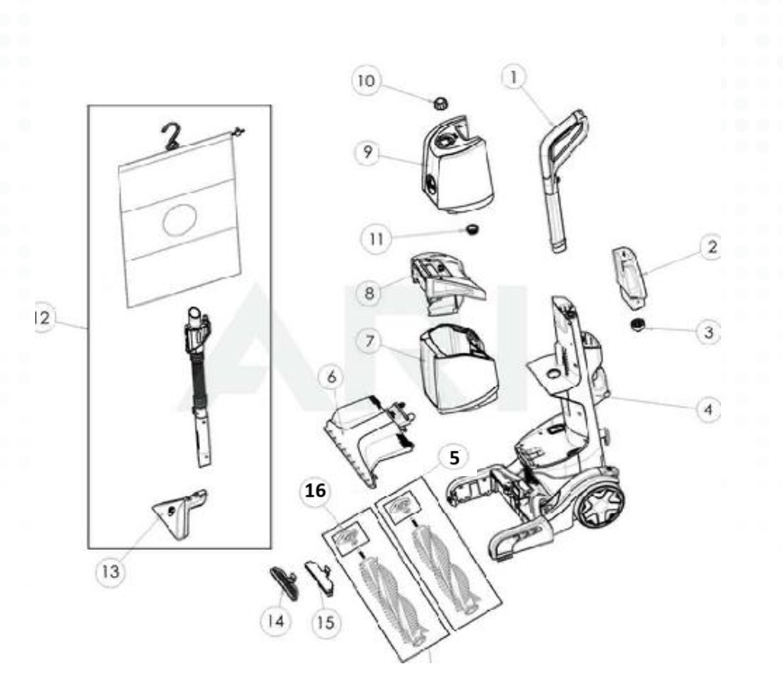 Hoover SmartWash+ Automatic Carpet Cleaner Parts Manual